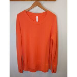 Athleta Coral Orange Modal Blend Sweater Thumbhole Cuffs Medium Tall MT